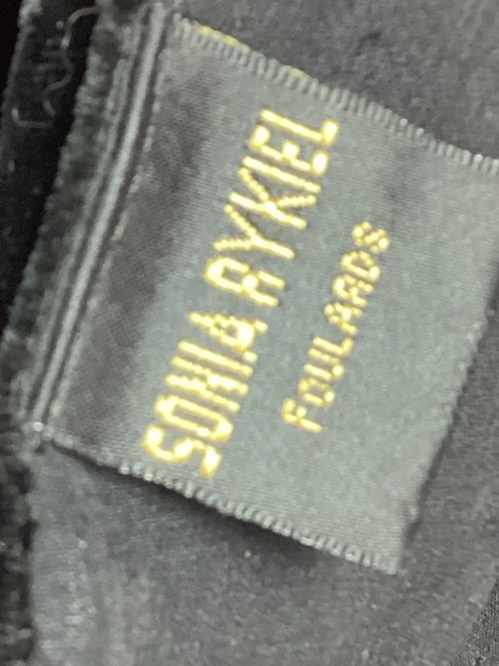 Sonia Rykiel Silk Velvet and Beaded Scarf Shawl Wrap Black